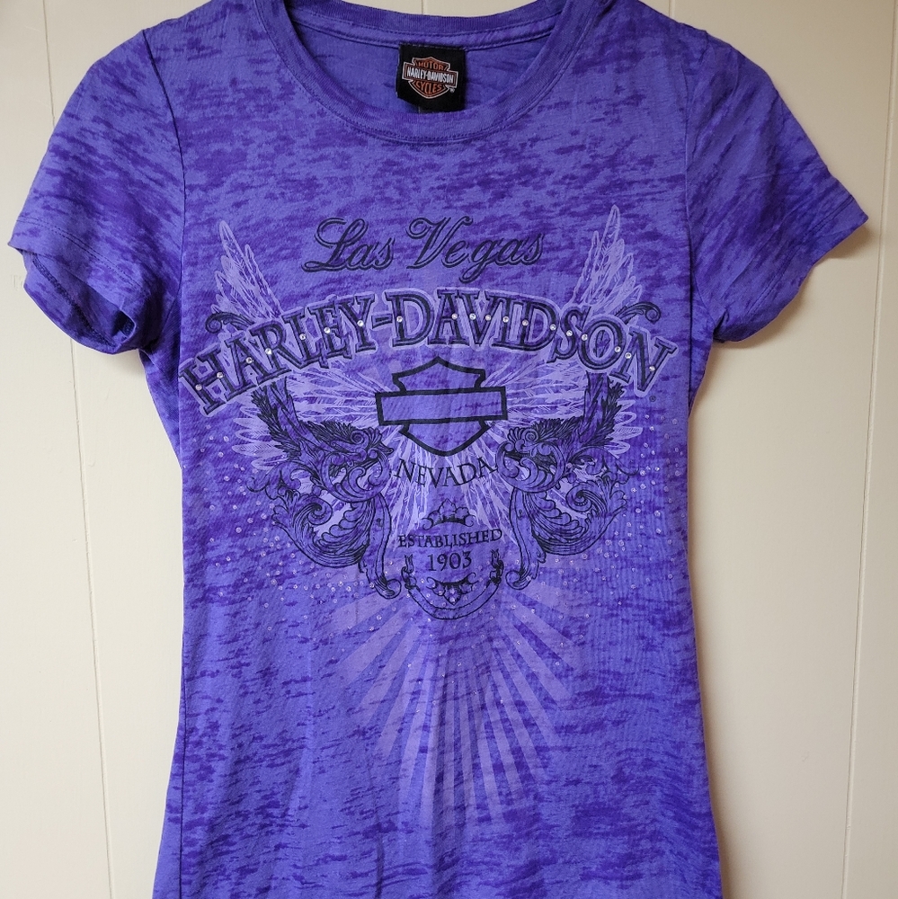 Purple burnout Harley davidson shirt